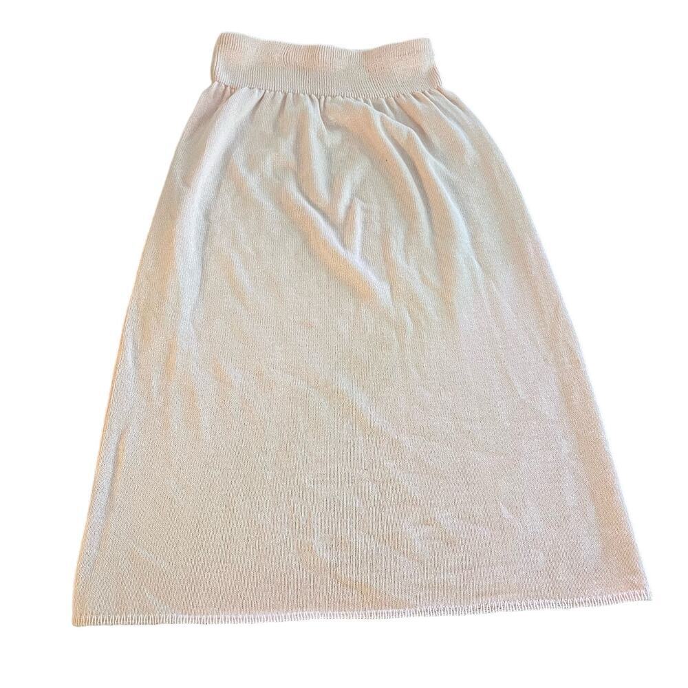 Vintage 70's Peach Vintage Dainty Knit Laura Alyzia Sweater Skirt Set-Size 10 - Picture 4 of 12